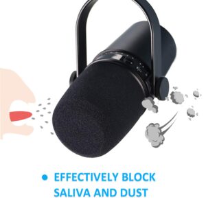 SUNMON Shure MV7 Pop Filter Foam Cover - Professional Mic Windscreen Wind Cover Compatible with Shure MV7 Podcast Microphone to Minimise Plosives