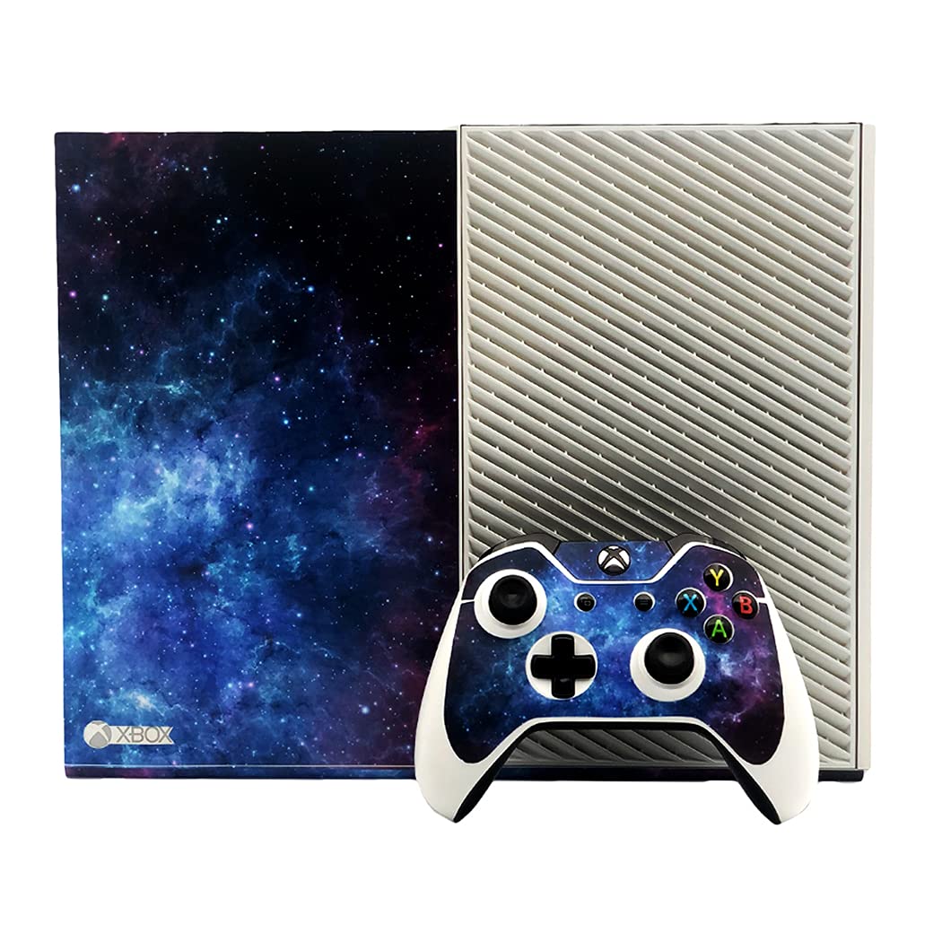 UUShop Protective Vinyl Skin Decal Cover for Microsoft Xbox One Blue and Purple Nebula(Upgraded)