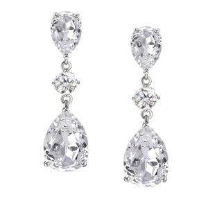 sweetv teardrop wedding earrings for brides birdesmaids, crystal cubic zirconia bridal drop earrings for wedding women prom, silver