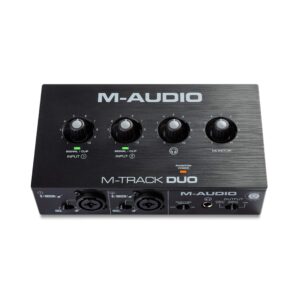 m-audio m-track duo – usb audio interface for recording, streaming and podcasting with dual xlr, line & di inputs, plus a software suite included