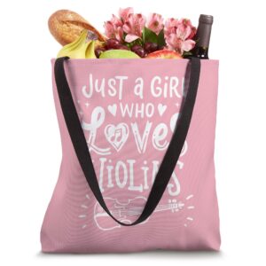 Just a Girl Who Loves Violins Music Teacher Gift Tote Bag