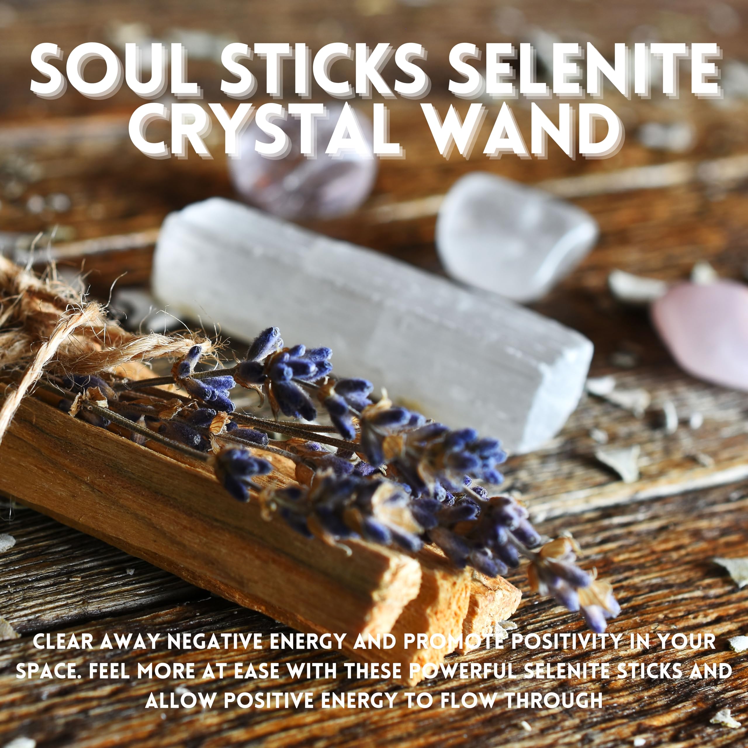 Soul Sticks 4" Selenite Crystal Wand | Variety Pack Selenite Sticks for Healing | Reiki & Metaphysical Energy Drawing | Wicca Altar Crystals Stick Healing Reiki Home Witchcraft Supplies - Pack of 20