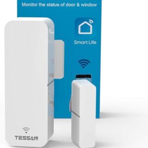 Smart Door Sensor 2 Pack, TESSAN WiFi Window Contact Sensor Work with Amazon Alexa, Google Assistant, No Hub Required, Trigger Phone Notification, Phone Alarm, Programmable with Smart Life Devices