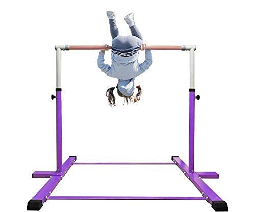 SL Power Gymnastic Kip Bar,Horizontal Bar for Kids Girls Junior,3' to 5' Adjustable Height,Home Gym Equipment,Ideal for Indoor and Home Training,1-4 Levels,300lbs Weight Capacity