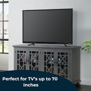 Martin Svensson Home Elegant TV Stand, 63" W x 35" H, Grey