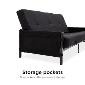 DHP Fairview Storage Futon with 6" Mattress, Black