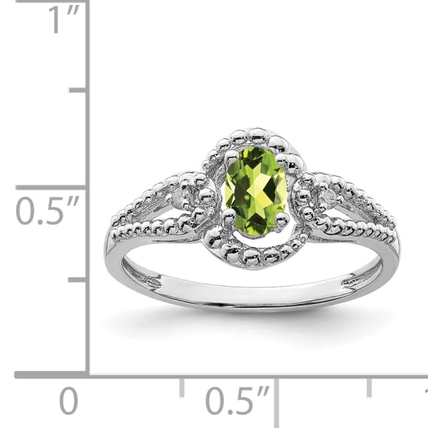 IceCarats 925 Sterling Silver Green Peridot Diamond Ring Gemstone Band August Birthstone Jewelry Size 10