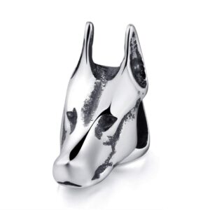 bolenvi german shepard dog head 925 sterling silver charm bead pendant for pandora & similar charm bracelets or necklaces