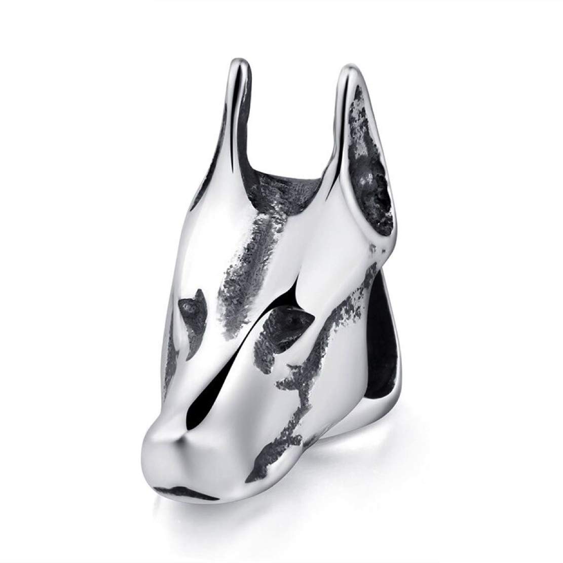 Bolenvi German Shepard Dog Head 925 Sterling Silver Charm Bead Pendant for Pandora & Similar Charm Bracelets or Necklaces