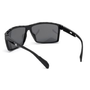 adidas Men's Injected Sun Glasses Round Sunglasses, Shiny Black/Smoke Polarized, 63/12/130