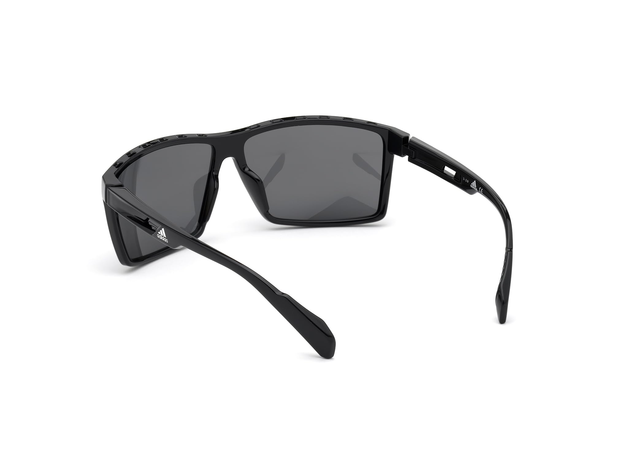 adidas Men's Injected Sun Glasses Round Sunglasses, Shiny Black/Smoke Polarized, 63/12/130