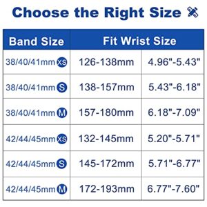 ENJINER Stretchy Nylon Solo Loop Bands Compatible with Apple Watch 38mm 40mm 41mm 42mm 44mm 45mm 49mm Ultra iWatch Series 8 7 6 SE 5 4 3 2 1 Strap, Sport Elastic Braided Women Men, 42/44/45mm S Black