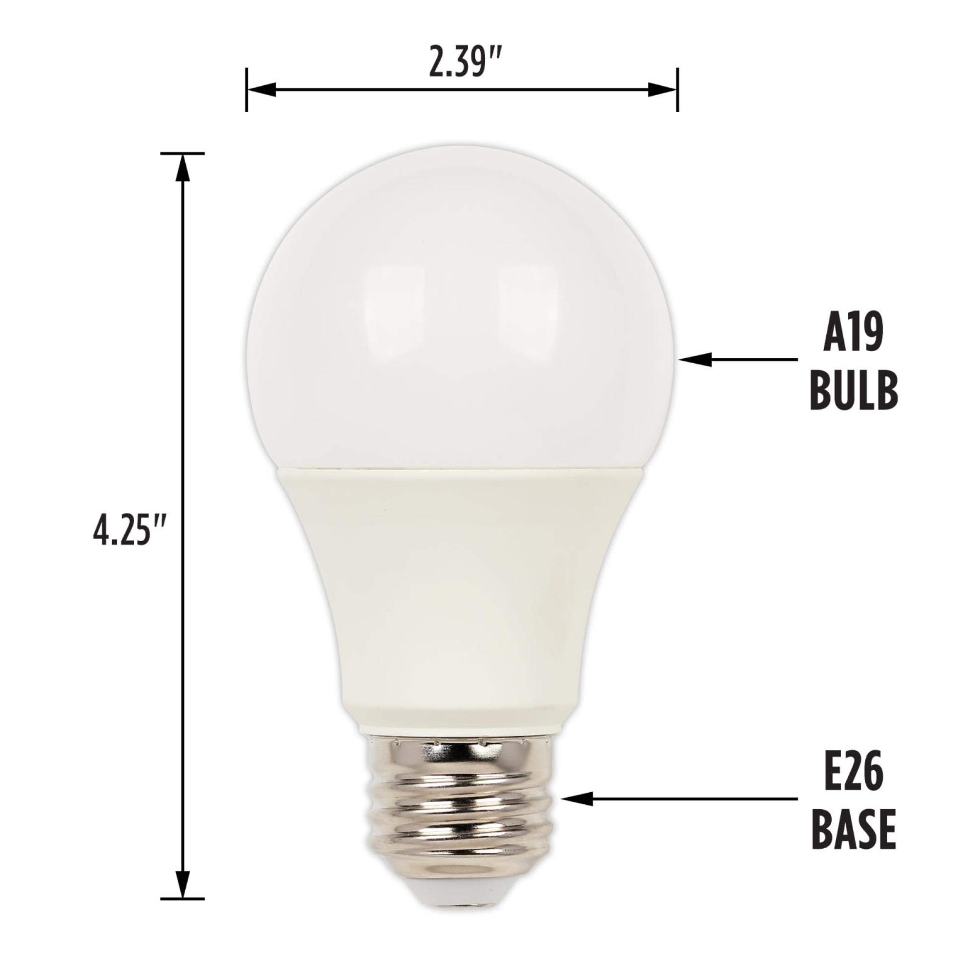 Westinghouse 5230000 14 Watt (100 Watt Equivalent) A19 Bright White LED Light Bulb, Medium Base, 2 Pack, Clear