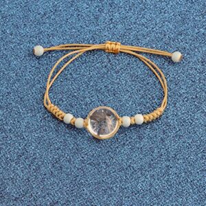 WUSUANED Dandelion Glass Bracelet Make A Wish Jewelry Gift For Women (Dandelion bracelet)