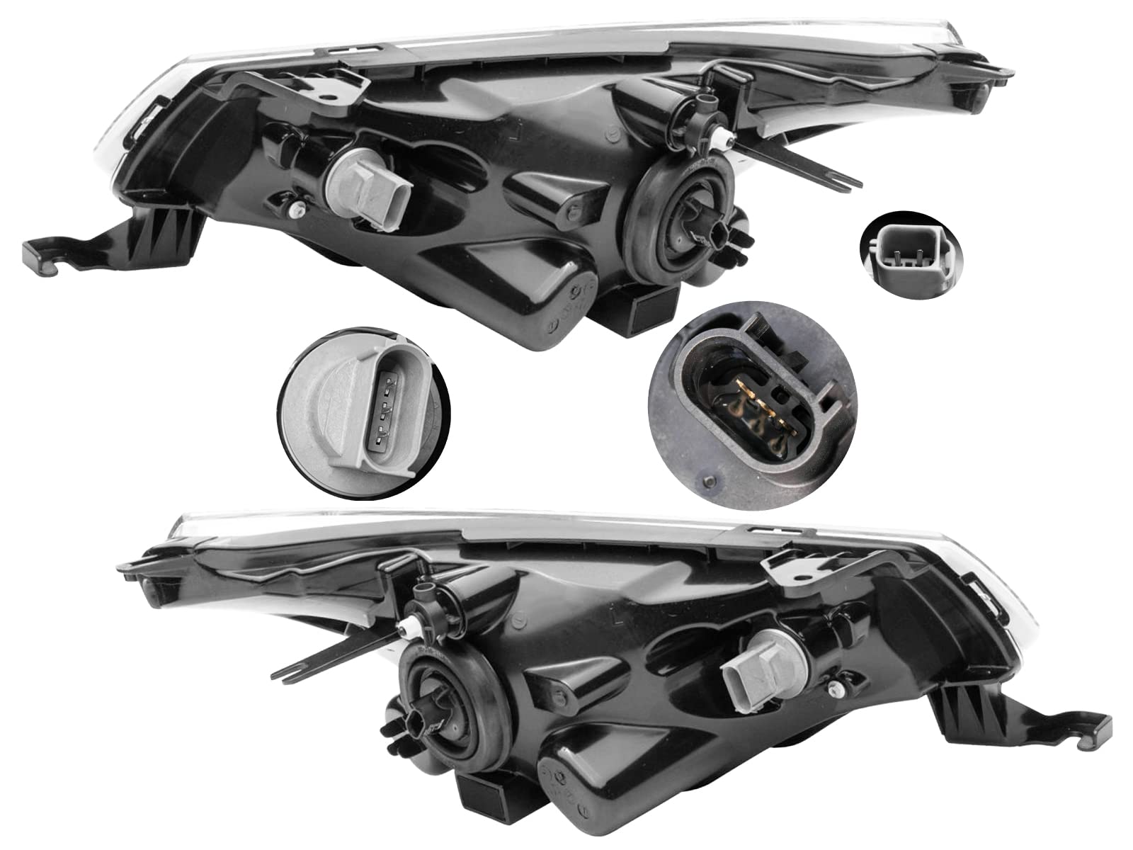 APA Replacement Headlight for 2008 2009 2010 2011 08 09 10 11 Ford Focus S SE SEL Model Pair with Passenger Right and Driver Left Side FO2503244 FO2502244