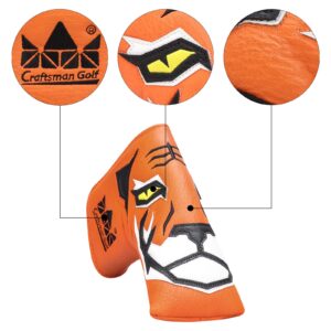 Craftsman Golf Orange/Black Tiger Blade Putter Cover Headcover