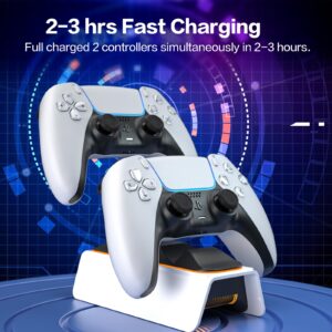 PS5 Controller Accessories, Fast Charging PlayStation 5 Controller Charger Built-in LED Light, PS5 Controller Charger Station with 5V 3A Power Adapter