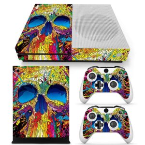 uushop protective vinyl skin sticker for microsoft xbox one s slim colorful skull