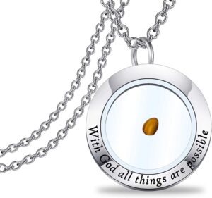 kuiyai with god all things are possible necklace mustard seed pendant necklace faith jewelry (ne-with god ns)