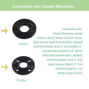 Inner Outer Flange Nut Angle Grinder Compatible with Black & Decker Ryobi Milwaukee Makita 193465-4 Inner Outer Flat Adapter Nut Replace 224399-1 193465-4 224568-4