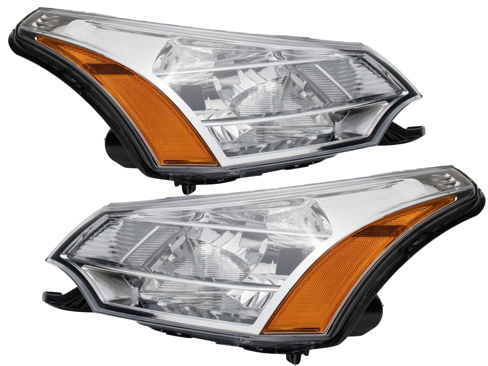 APA Replacement Headlight for 2008 2009 2010 2011 08 09 10 11 Ford Focus S SE SEL Model Pair with Passenger Right and Driver Left Side FO2503244 FO2502244