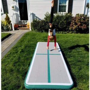 Toppay Tumbling Air Track Inflatable Gym Mat Training Air Floor (Green, 4Mx1Mx0.1M)