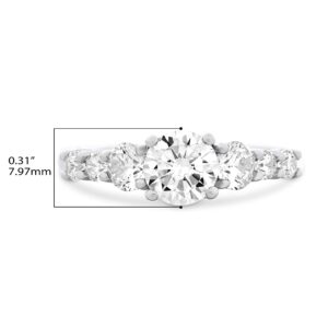 .925 Sterling Silver Round Cubic Zirconia Seven Stone Engagement or Anniversary Ring - Size 8