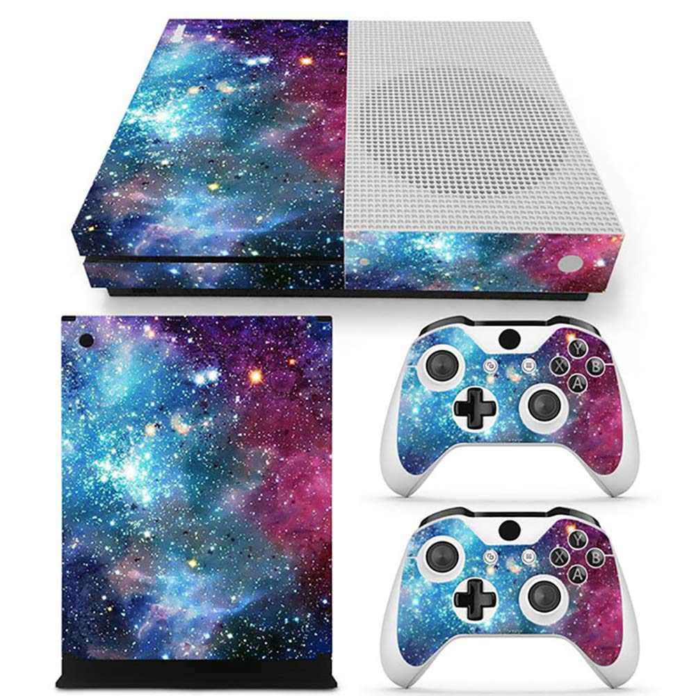 UUShop Protective Vinyl Skin Sticker for Microsoft Xbox One S Slim Galaxy Starry