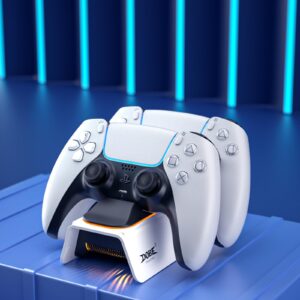 PS5 Controller Accessories, Fast Charging PlayStation 5 Controller Charger Built-in LED Light, PS5 Controller Charger Station with 5V 3A Power Adapter