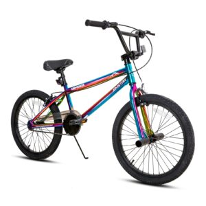 joystar gemsbok 20 inch kids bike freestyle bmx style for 7-13 boys girls bikes 20 in wheels children kids' bicycles dual hand brakes steel frame oil slick