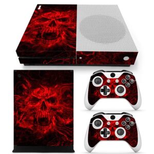 uushop protective vinyl skin sticker for microsoft xbox one s slim red skull