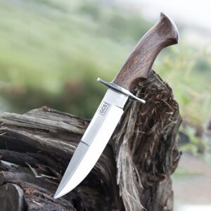 GCS Handmade Wooden Handle D2 Tool Steel Tactical knife Hunting Knife Bushcraft Knife with leather sheath Full tang blade designed for Hunting & EDC GCS 280