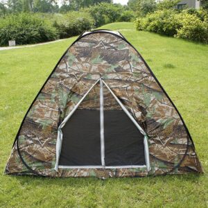 BZTANG Explorer Outdoors 3-4 Persons Camouflage Camping Hiking Easy Setup Instant Pop up Tent (Maple Leaves Green)