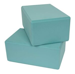 evrifit yoga blocks, high-density foam workout accessory, optimal comfort, good for all levels, teal, 2 pack