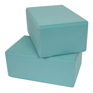 EvriFit Yoga Blocks, High-Density Foam Workout Accessory, Optimal Comfort, Good for All Levels, Teal, 2 Pack