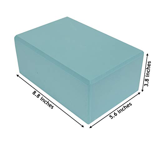 EvriFit Yoga Blocks, High-Density Foam Workout Accessory, Optimal Comfort, Good for All Levels, Teal, 2 Pack