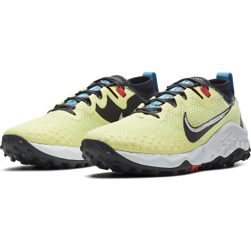 NIKE Women's WMNS Wildhorse 7 Running Shoe, Limelight Off Noir Laser Blue Chile Red, 8.5