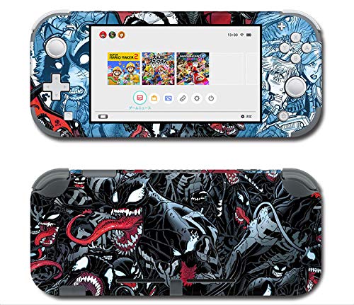 Alvhntr Vinyl Skin Decal Stickers for Nintendo Switch Lite, Anime Protector Wrap Cover Protective Faceplate Full Set Console Joy-Con Dock (Venom-253)