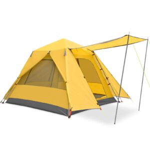 kazoo camping tents 3 person waterproof instant tents 3 people cabin tent easy setup with sun shade automatic aluminum pole