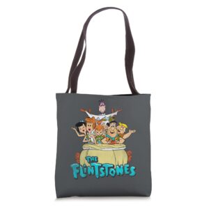 the flintstones ride on tote bag