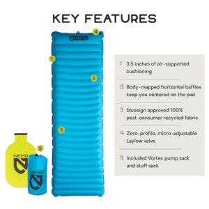 NEMO Quasar 3D Lightweight Sleeping Pad - Insulated Regular (72"x20") - Plasma