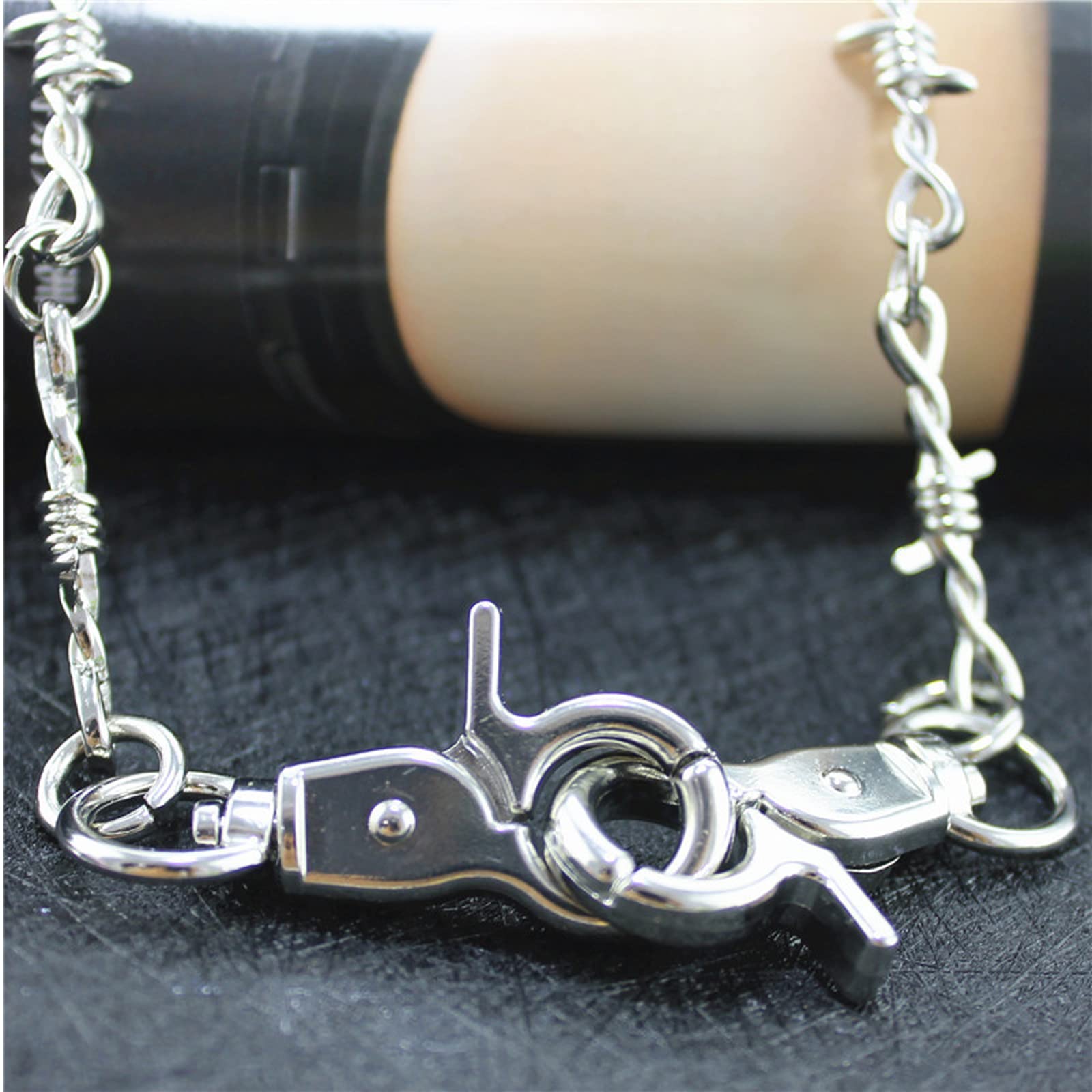 Gothic Punk Barbed Wire Thorns Chunky Brambles Link Chain Bracelet Set Couple Friendship Hip Hop Rock Cool Adjustable Bangle Jewelry for Women Men-silver