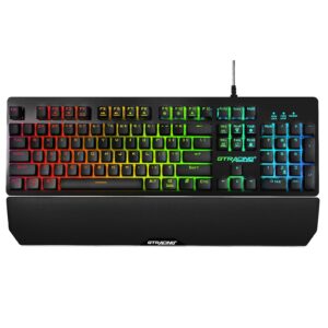 gtracing mechanical gaming keyboard with wrist rest, rgb lighting, tactile mechanical switches, programmable macro keys