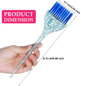 6 Pieces Multicolor Glitter Hair Dye Brush Hair Coloring Brush Color Tint Applicator with Colorful Soft Bristles and Glitter Handle for Salon Home DIY Dyeing Coloring, 3 Colors