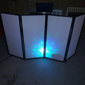 HECASA DJ Foldable Facade Portable Event Booth Screen White/Black Scrim Metal Frame Booth w/Travel Bag Case