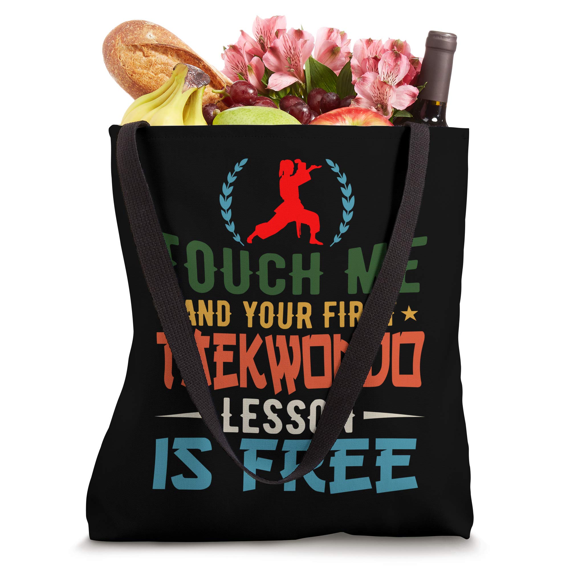 Touch Me And Your First Taekwondo Lesson Free Vintage Girl Tote Bag