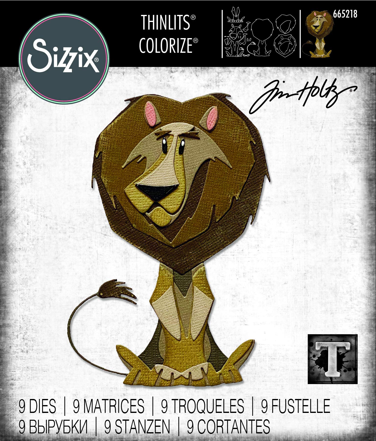 Sizzix Thinlits Die 665218 Harrison Colorize by Tim Holtz 9 Pack