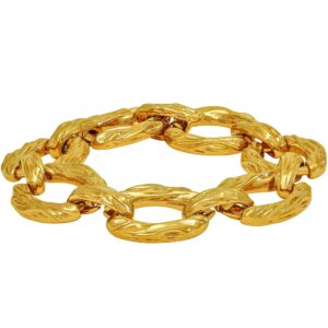 LIFETIME JEWELRY Diamond Cut O-Link Bracelet for Women and Men 24k Gold Plated (7)