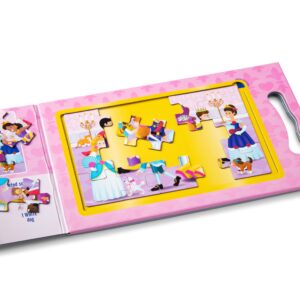 Melissa & Doug Take-Along Magnetic Jigsaw Puzzles Travel Toy Princesses (2 15-Piece Puzzles)