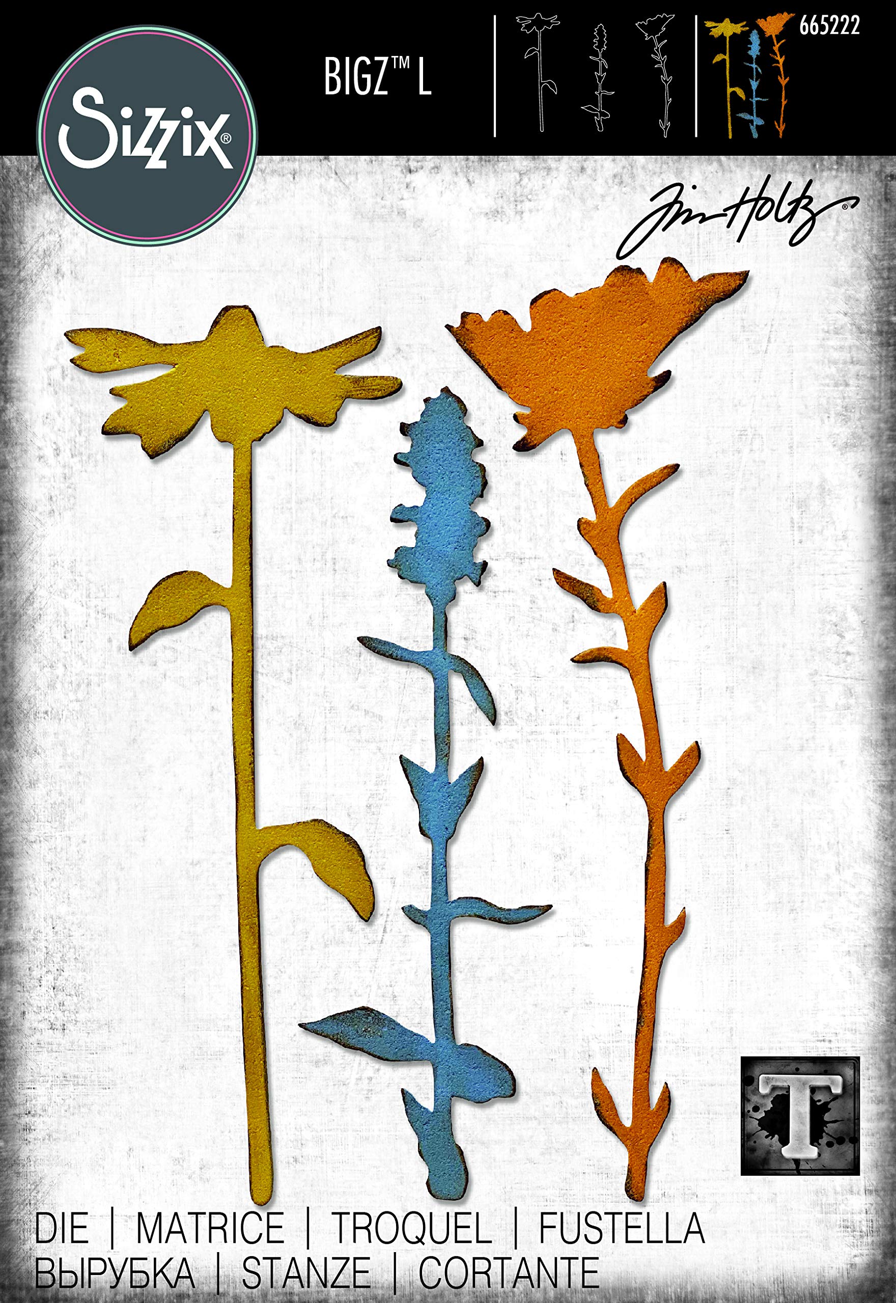 Sizzix Bigz L Die 665222 Large Stems #2 by Tim Holtz, Multicolor